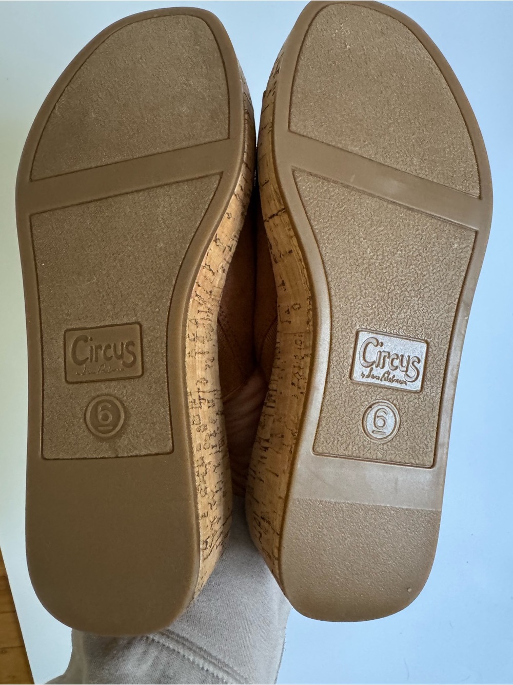 Sam Edelman Circus Women’s Faux Suede Cork Wedge Slide - Golden Brown - Picture 7 of 7